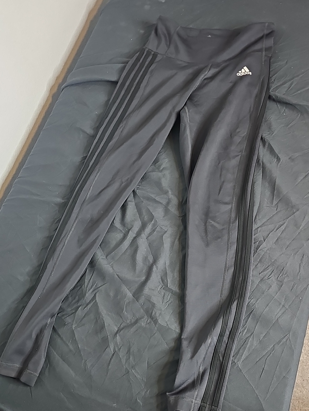 adidas Black High-Rise Three-Stripe Leggings